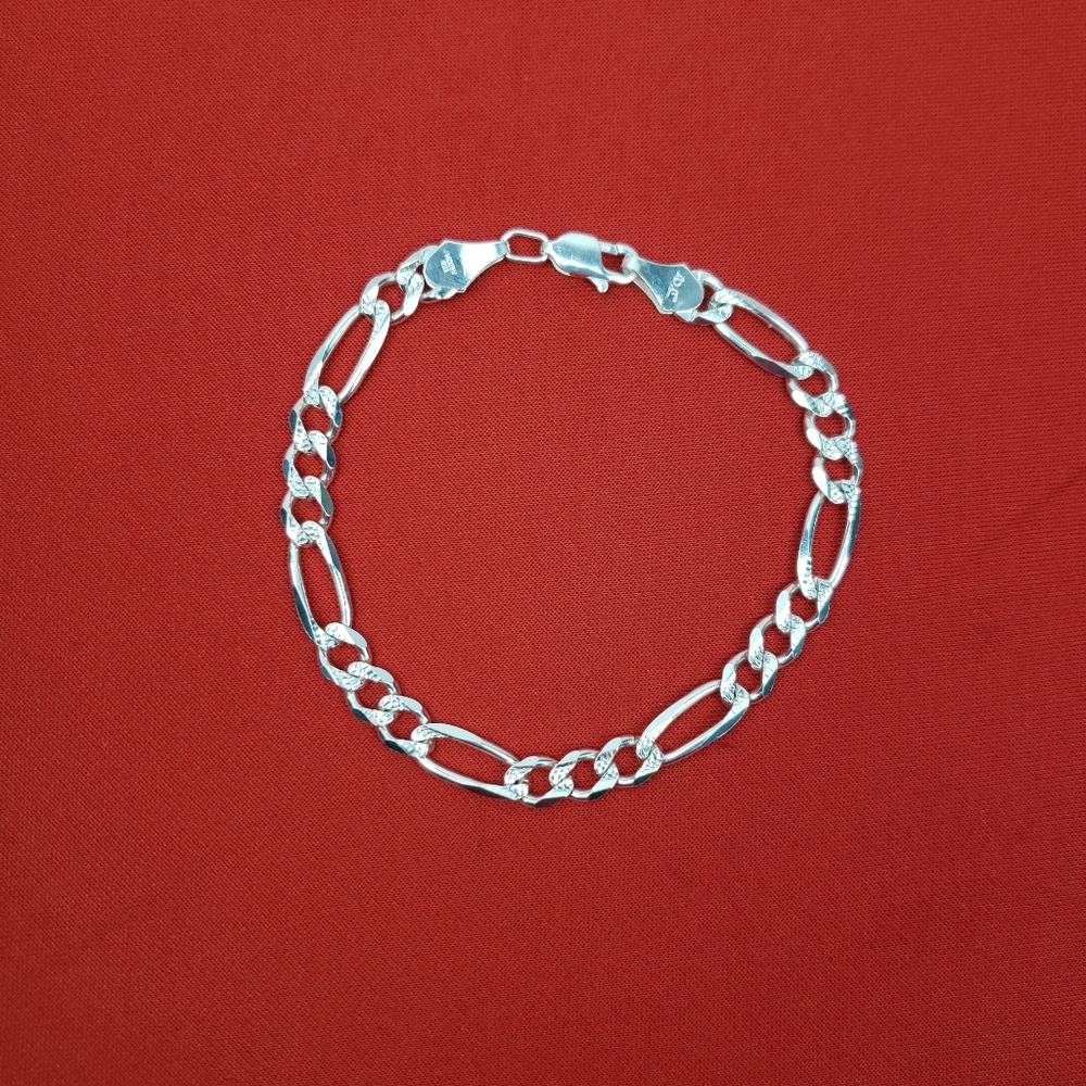 925 Solid Sterling Silver Bracelet For Men 22cmm View 2